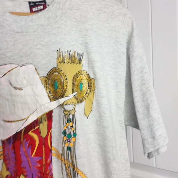 Vintage Western Cowboy Fruit of the Loom Best Single Stitch Size Large* Gray - Picture 6 of 9